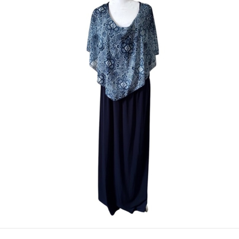 NAÏF women 3X Blue Patterned Maxi Dress